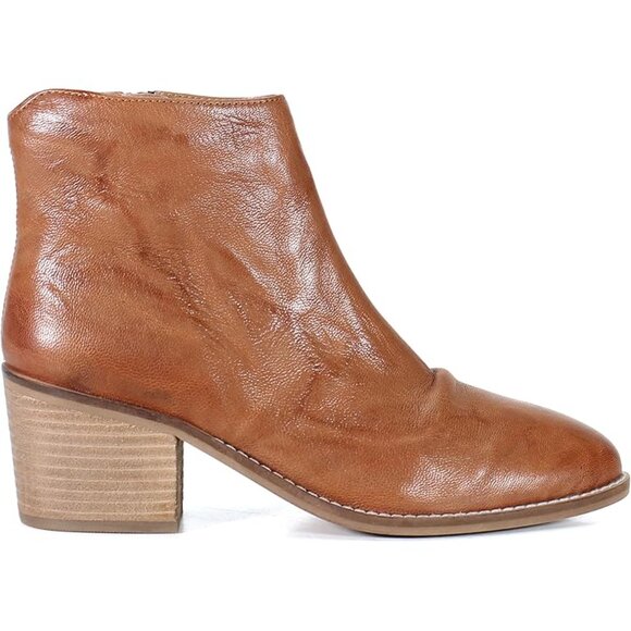 NEW DIBA TRUE Leather Hel Lina Heel Booties Cuoio for women 462mn - Picture 1 of 7